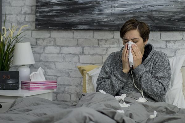 A person suffering from flu